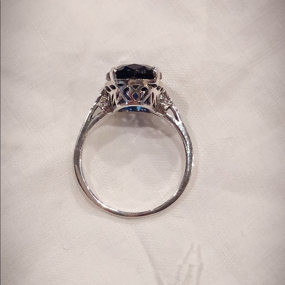 3ct Created Sapphire & 925 Sterling Ring - Picture 3 of 6
